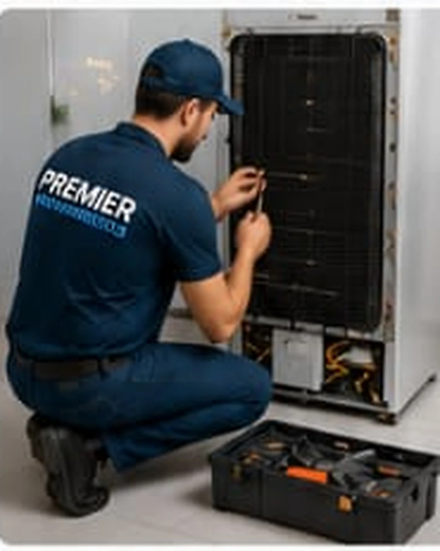 Técnico da Premier Refrigeração em atendimento